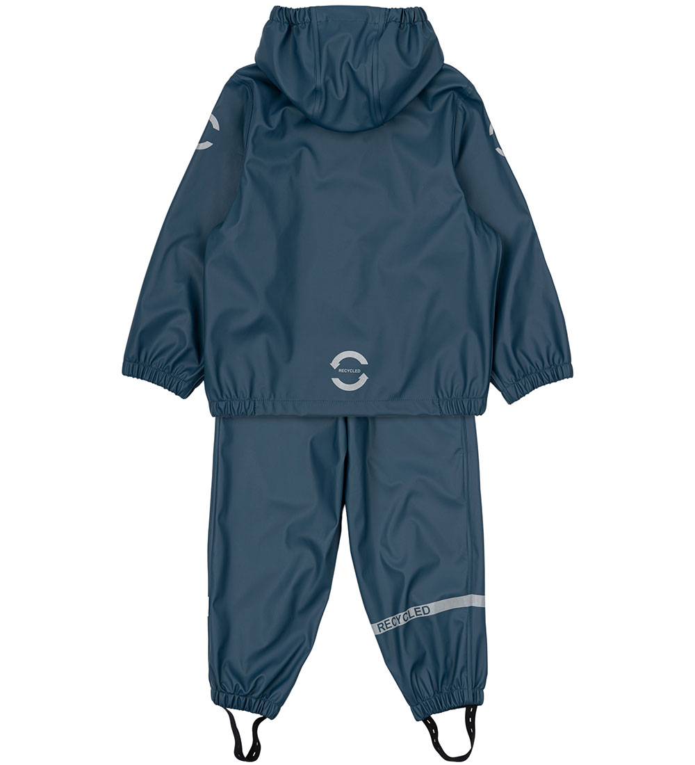 Mikk-Line Regntøj m. Seler - PU - Recycled - Orion Blue