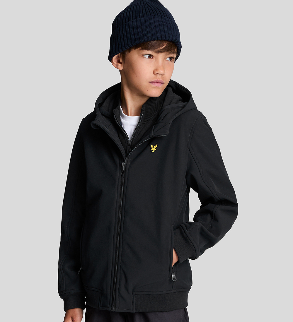 Lyle & Scott Softshelljakke m. Fleece - Jet Black