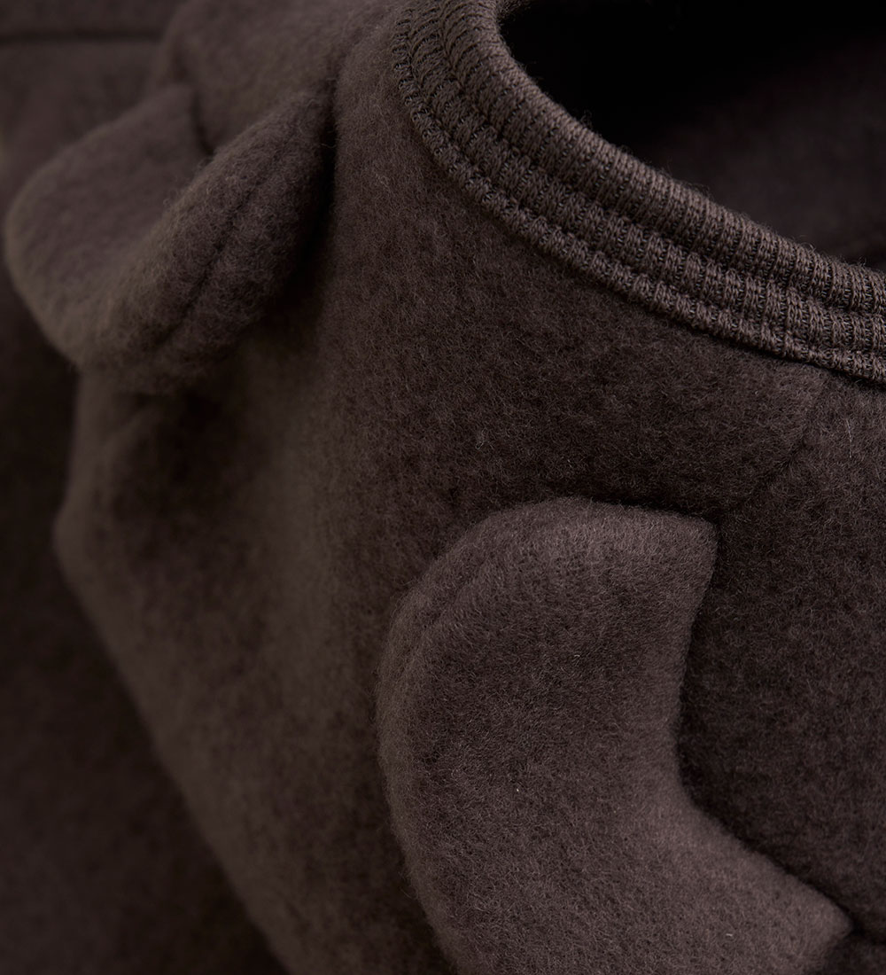 Huttelihut Cardigan - Uldfleece - Raisin m. Ører