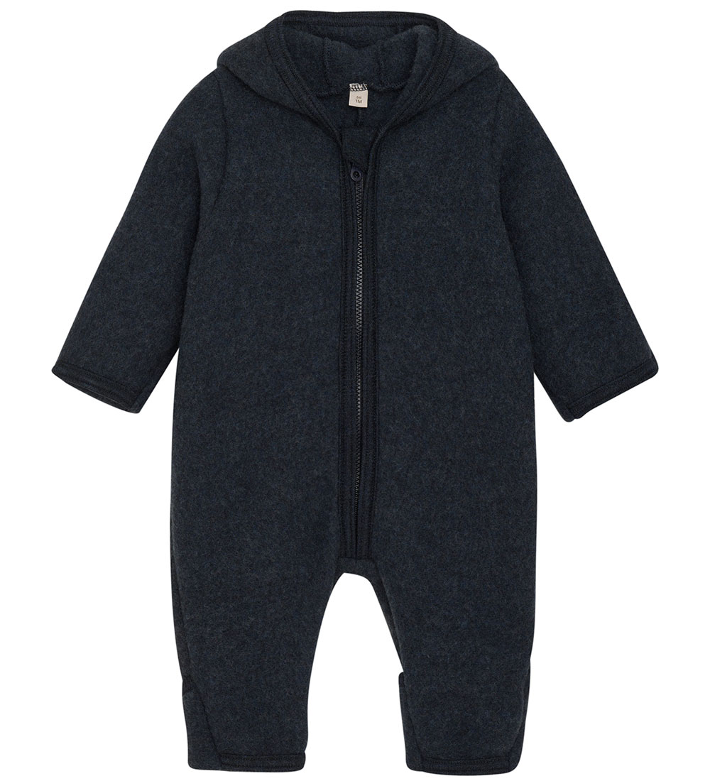 Huttelihut Køredragt - Uldfleece - Navy m. Ører
