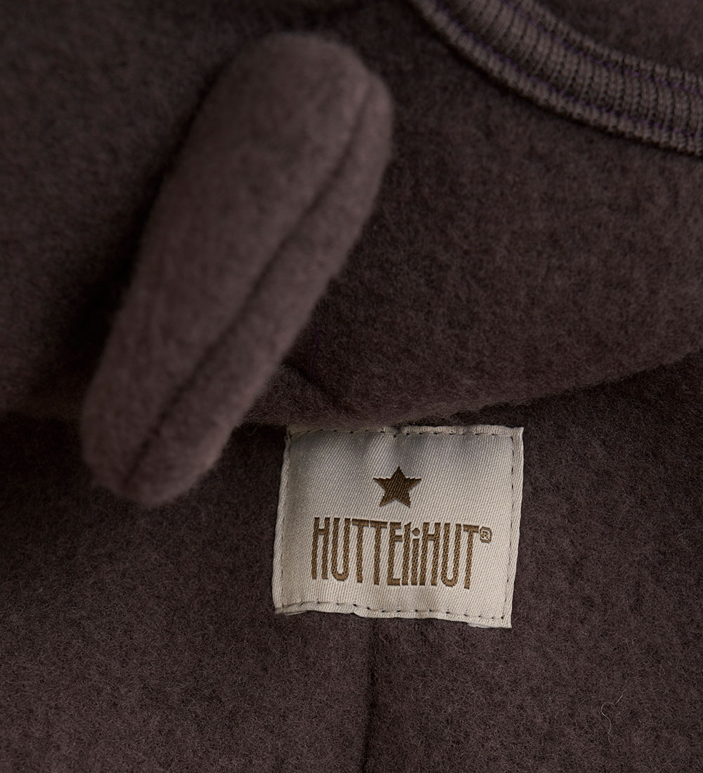 Huttelihut Køredragt - Uldfleece - Raisin m. Ører