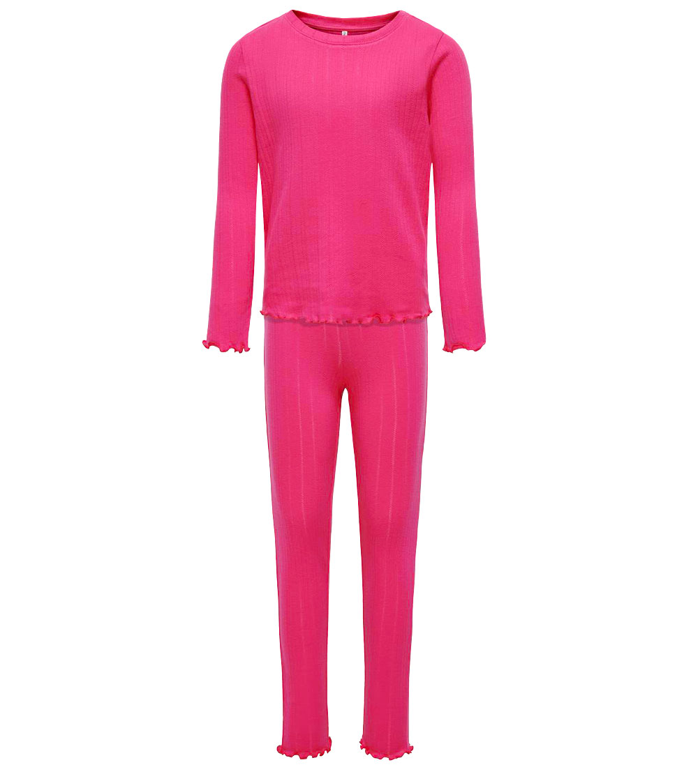 Kids Only Loungewear Sæt - Rib - KogMunte - Fuchsia Purple m. Hu