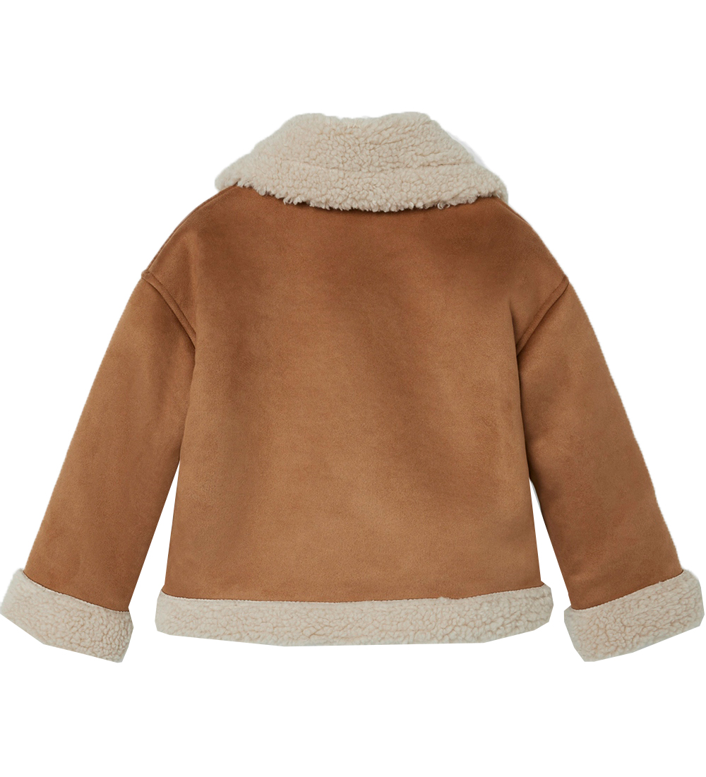 Lil' Atelier Jakke m. Teddyfleece - NmnNolo - Petrified Oak