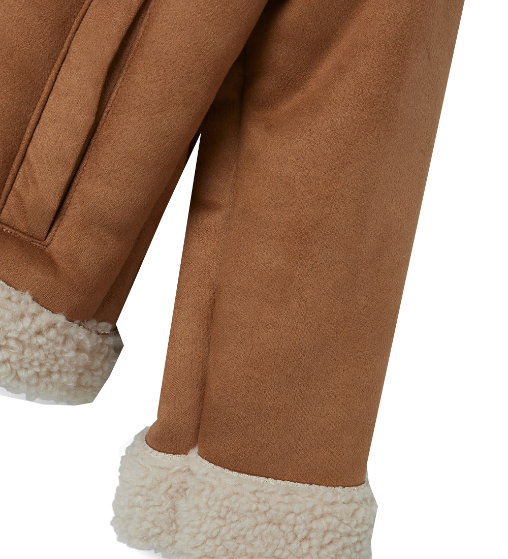 Lil' Atelier Jakke m. Teddyfleece - NmnNolo - Petrified Oak