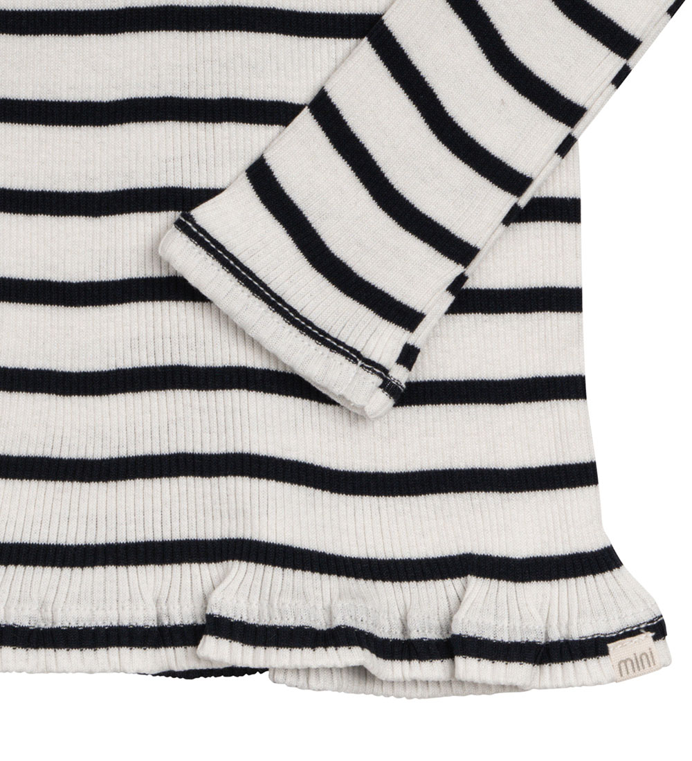 Minimalisma Bluse m. Rullekrave - Rib - Silke/Bomuld - Bui - Sai