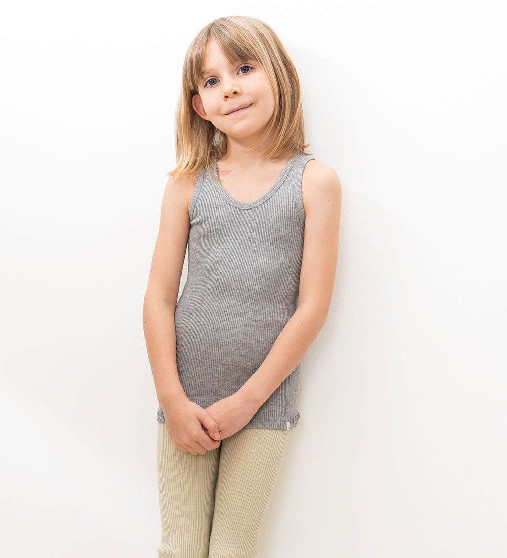 Minimalisma Top - Rib - Silke/Bomuld - Billund - Grey Melange