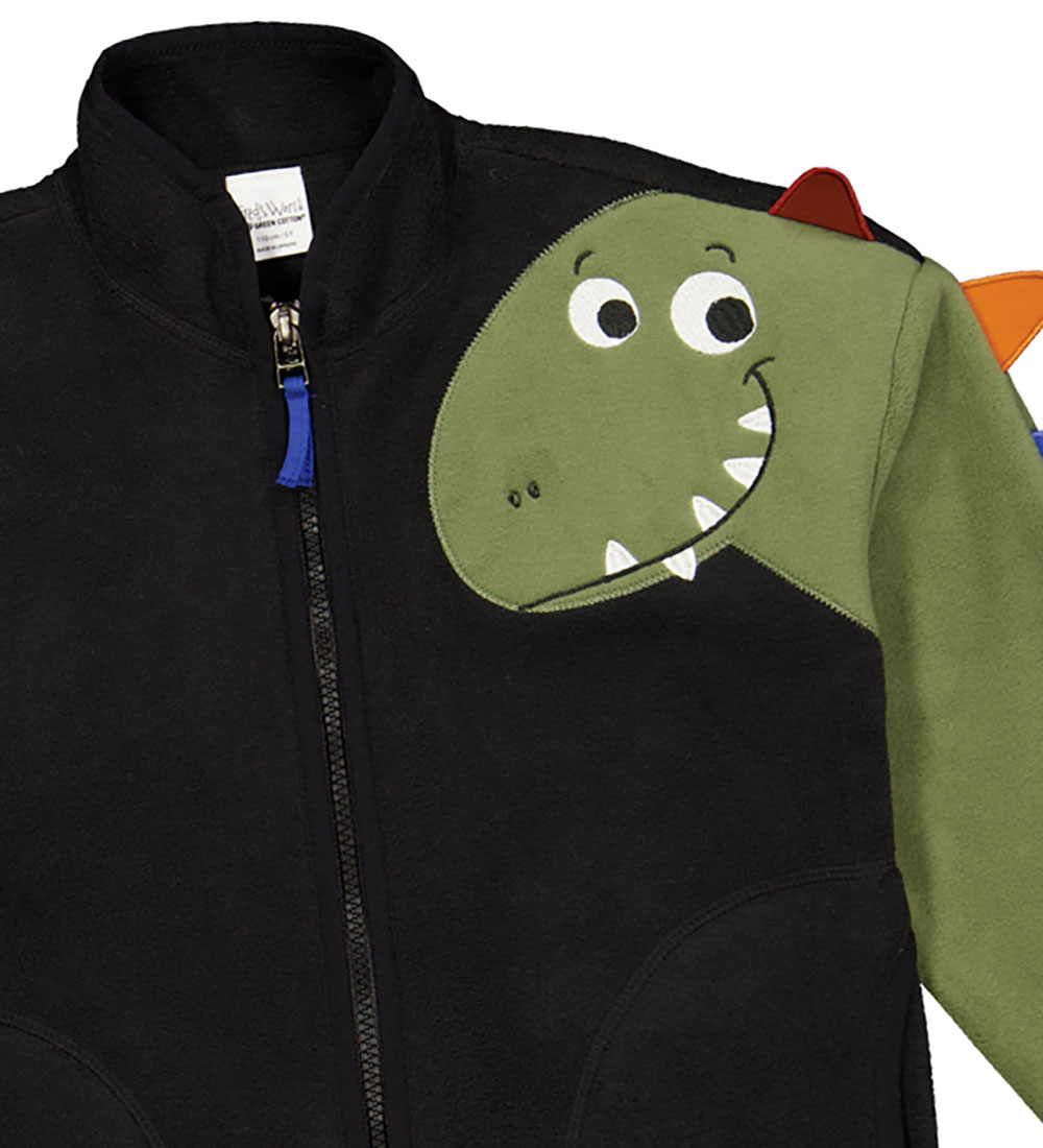 Freds World Fleecejakke - Sort m. Dino