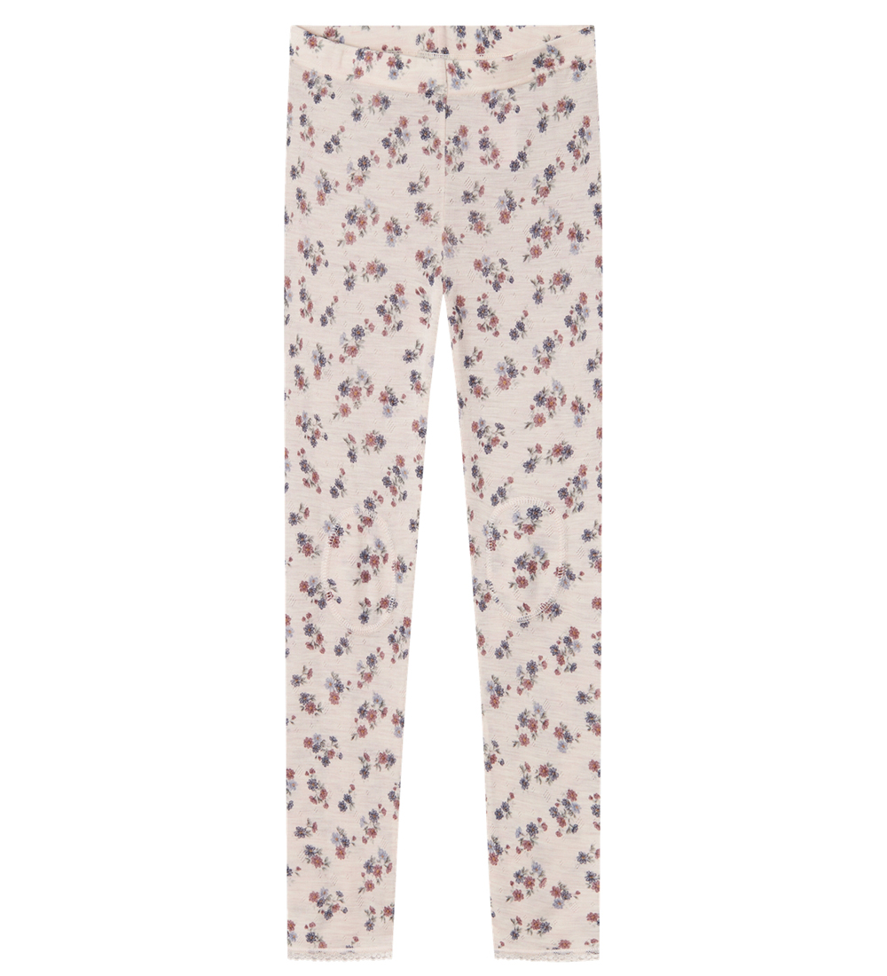 Name It Leggings - Uld - NkfWang - Lilac Ash m. Hulmønster