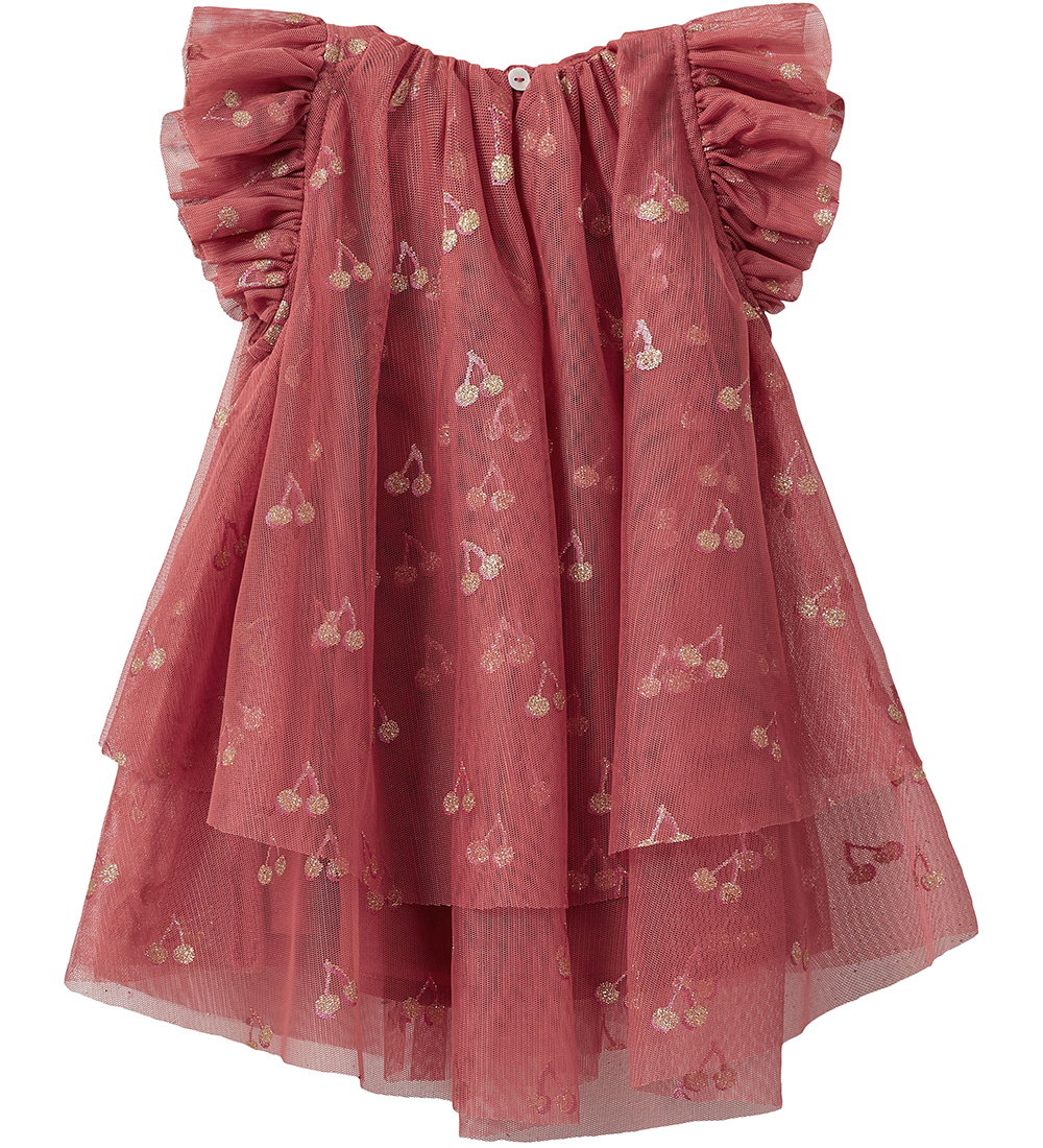 Sofie Schnoor Kjole - Coral Pink m. Kirsebær/Glimmer