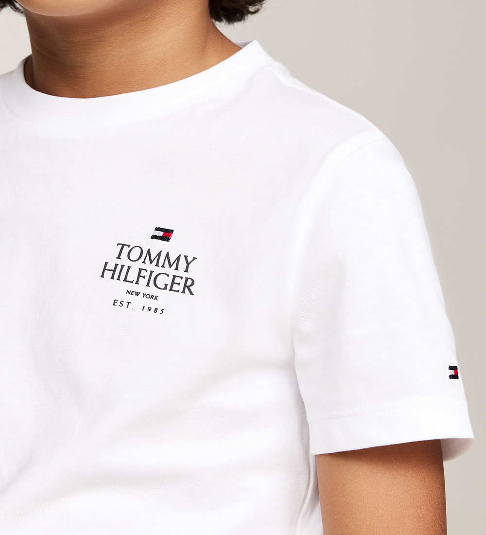 Tommy Hilfiger T-shirt - TH Logo Puff - White