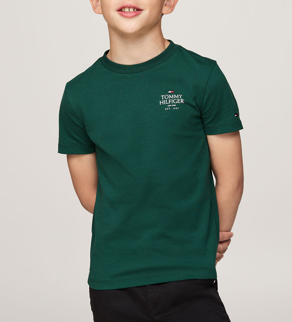 Tommy Hilfiger T-shirt - TH Logo Puff - Ornamental Green