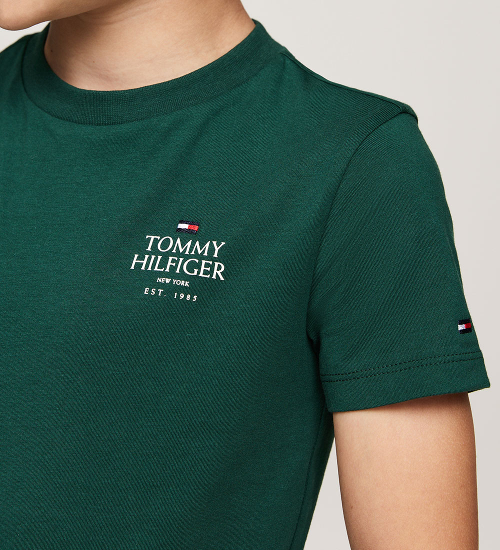 Tommy Hilfiger T-shirt - TH Logo Puff - Ornamental Green