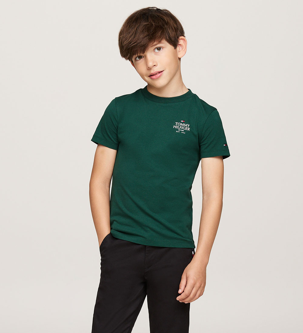 Tommy Hilfiger T-shirt - TH Logo Puff - Ornamental Green