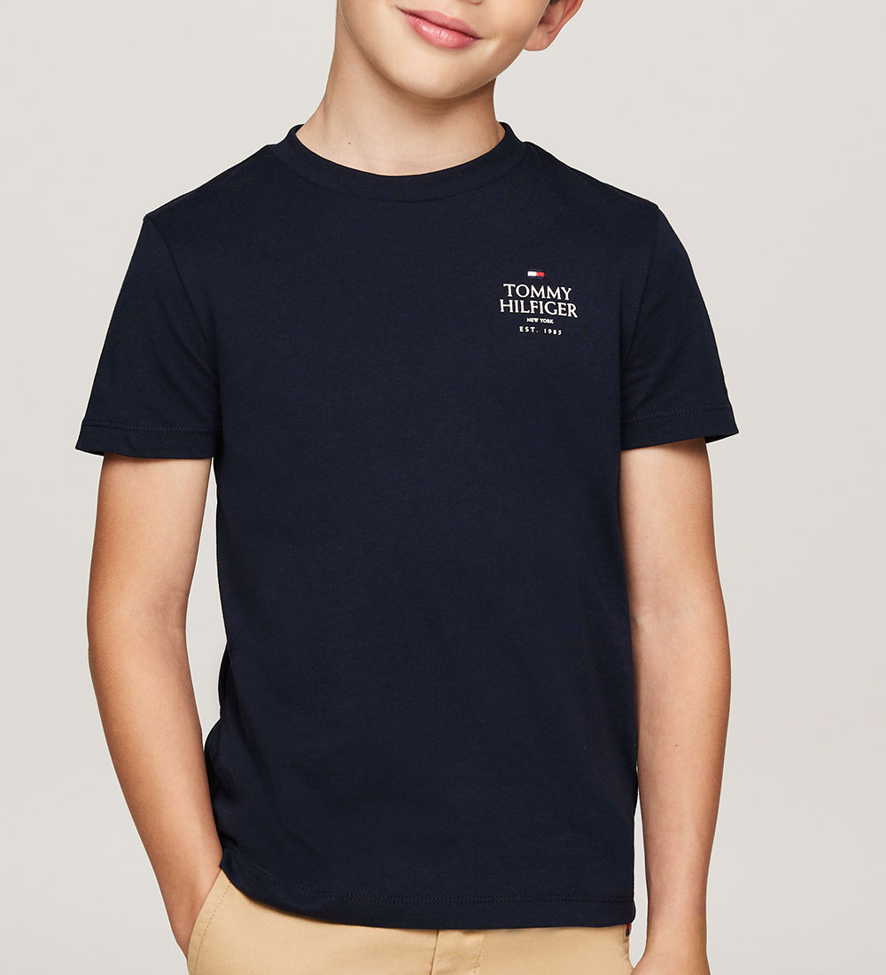 Tommy Hilfiger T-shirt - TH Logo Puff - Desert Sky