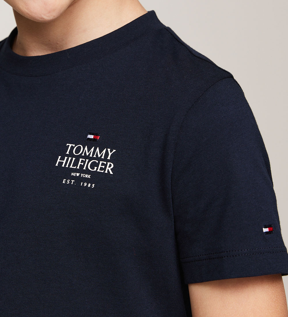 Tommy Hilfiger T-shirt - TH Logo Puff - Desert Sky