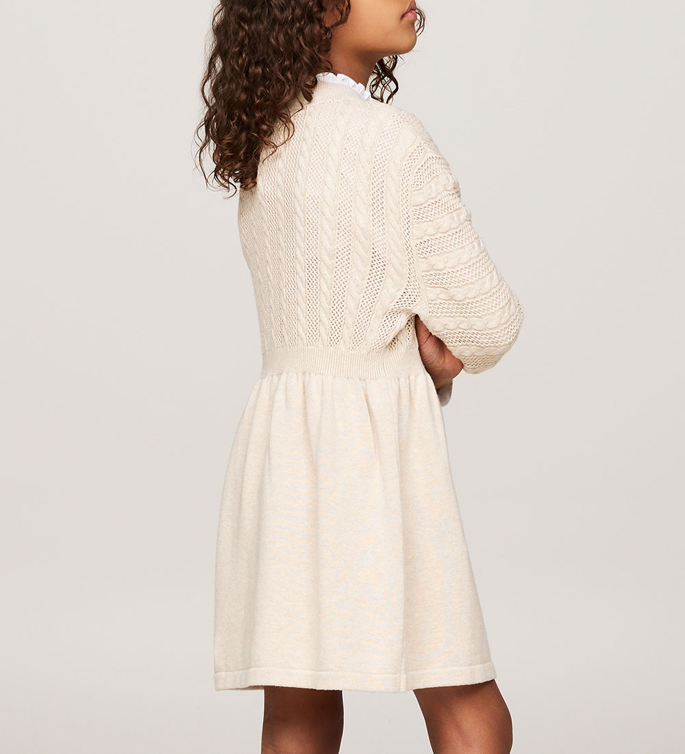 Tommy Hilfiger Kjole - Strik - Cable - Heathered Oat