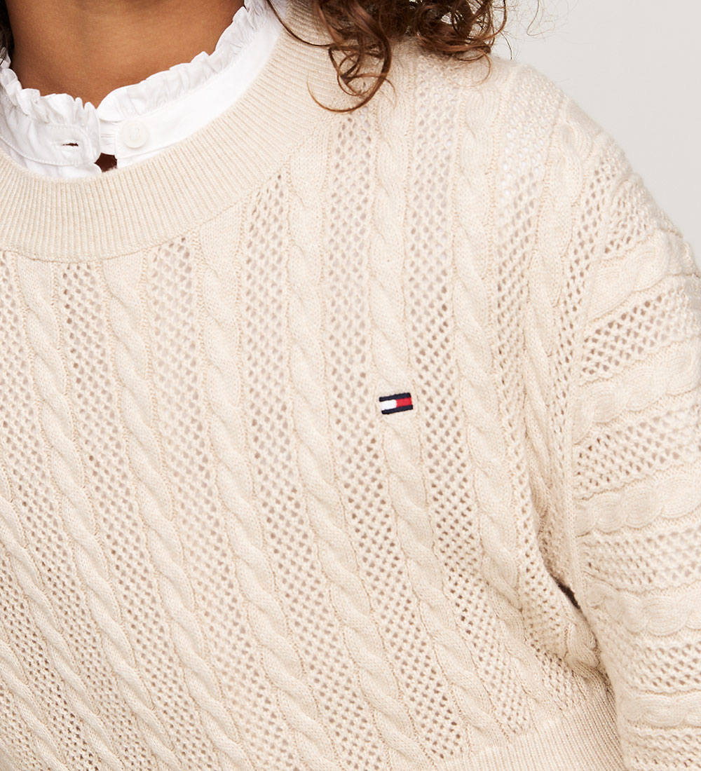 Tommy Hilfiger Kjole - Strik - Cable - Heathered Oat