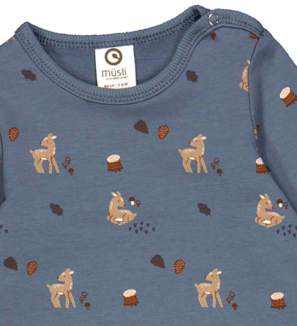 Müsli Body l/æ - Deer - Stormy Blue/Shade/Bark