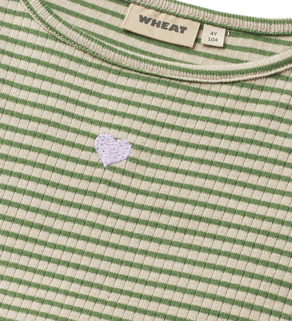 Wheat Kjole - Rib - Sessa - Elm Green Stripe
