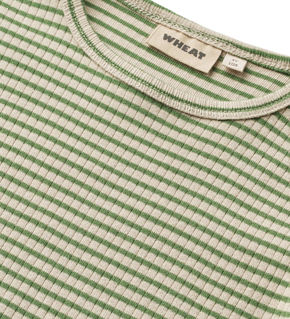 Wheat Bluse - Rib - Stig - Elm Green Stripe