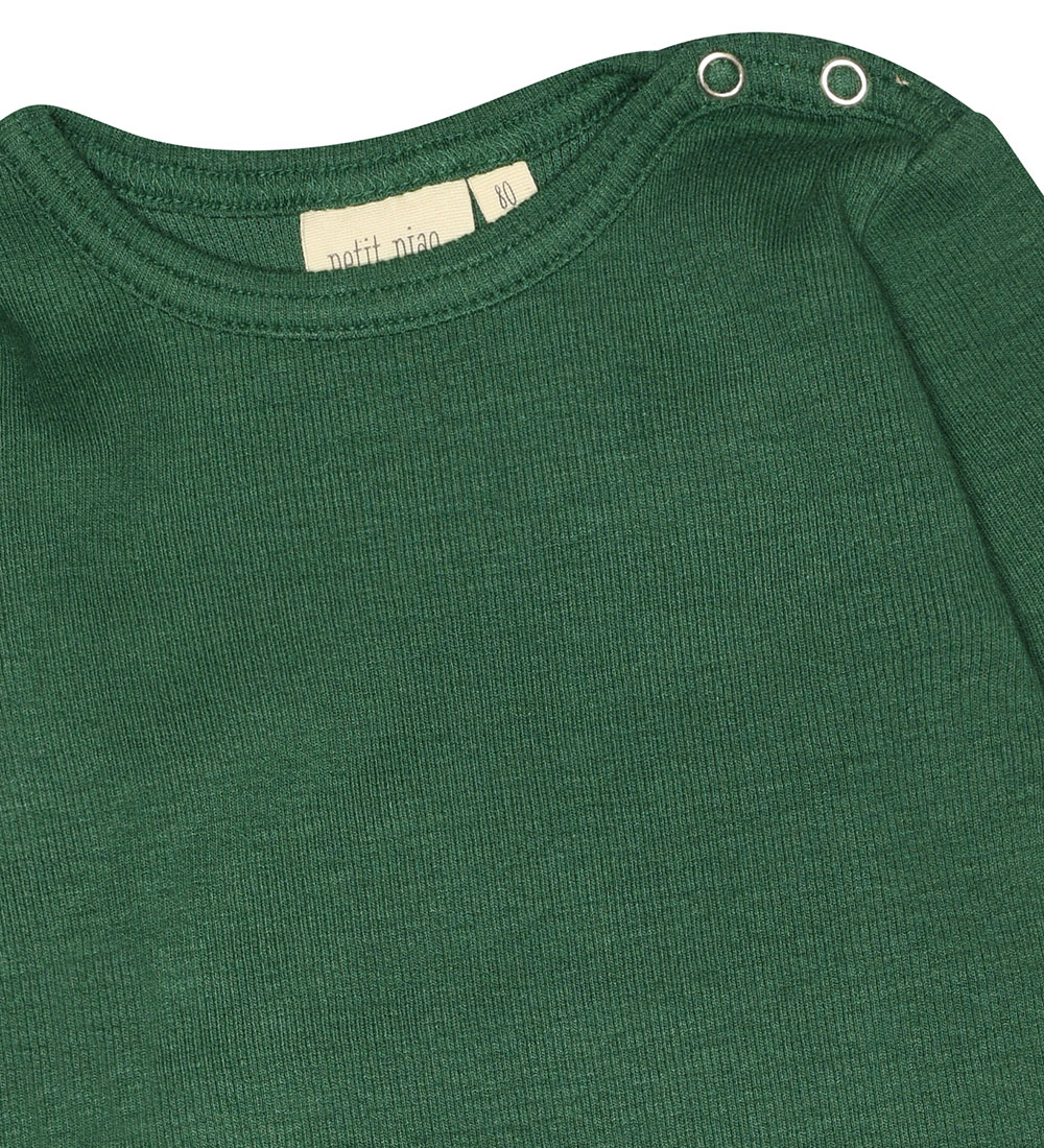 Petit Piao Bluse - Rib - Modal - Emerald Green