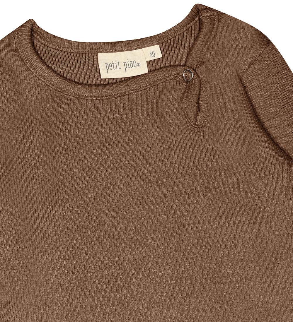 Petit Piao Body l/æ - Rib - Modal - Chocolate Brown