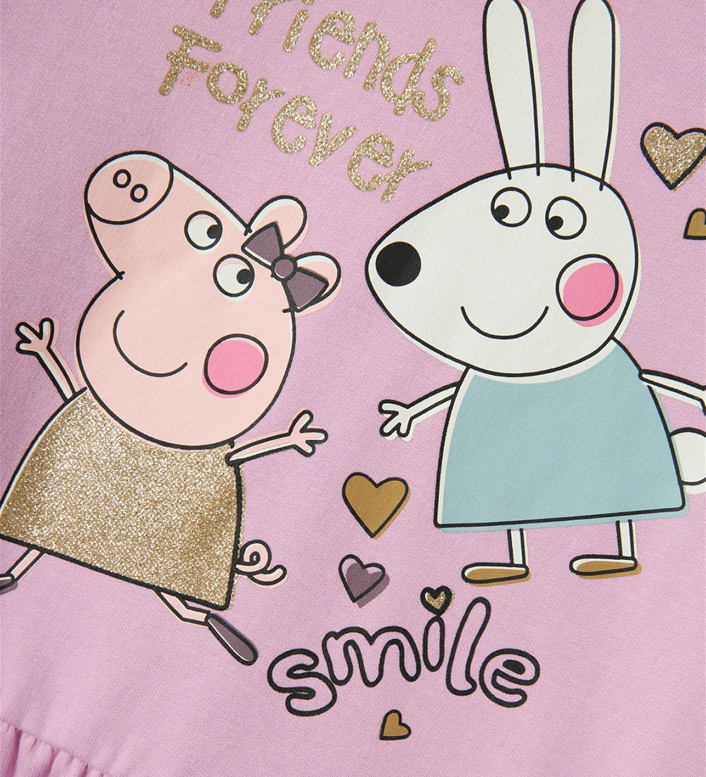 Name It Kjole - NmfAmira - Peppa Pig - Pastel Lavender m. Glimme