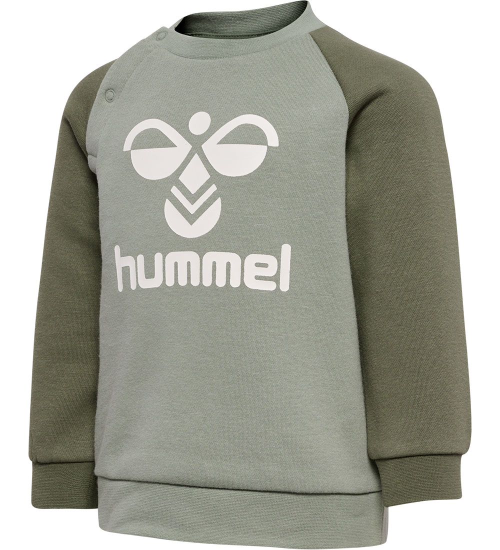 Hummel Sweatsæt - HmlHumming Crewsuit - Dusty Olive