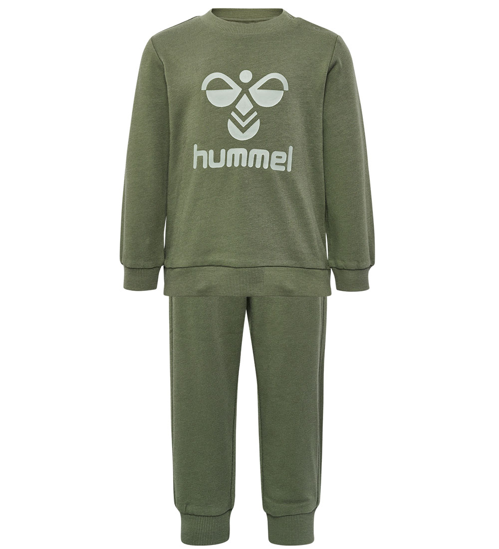 Hummel Sæt - HmlArine Crewsuit - Dusty Olive