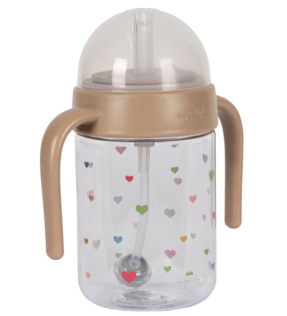 Konges Sløjd Kop m. Håndtag/Sugerør - 330 ml - Multi Hearts