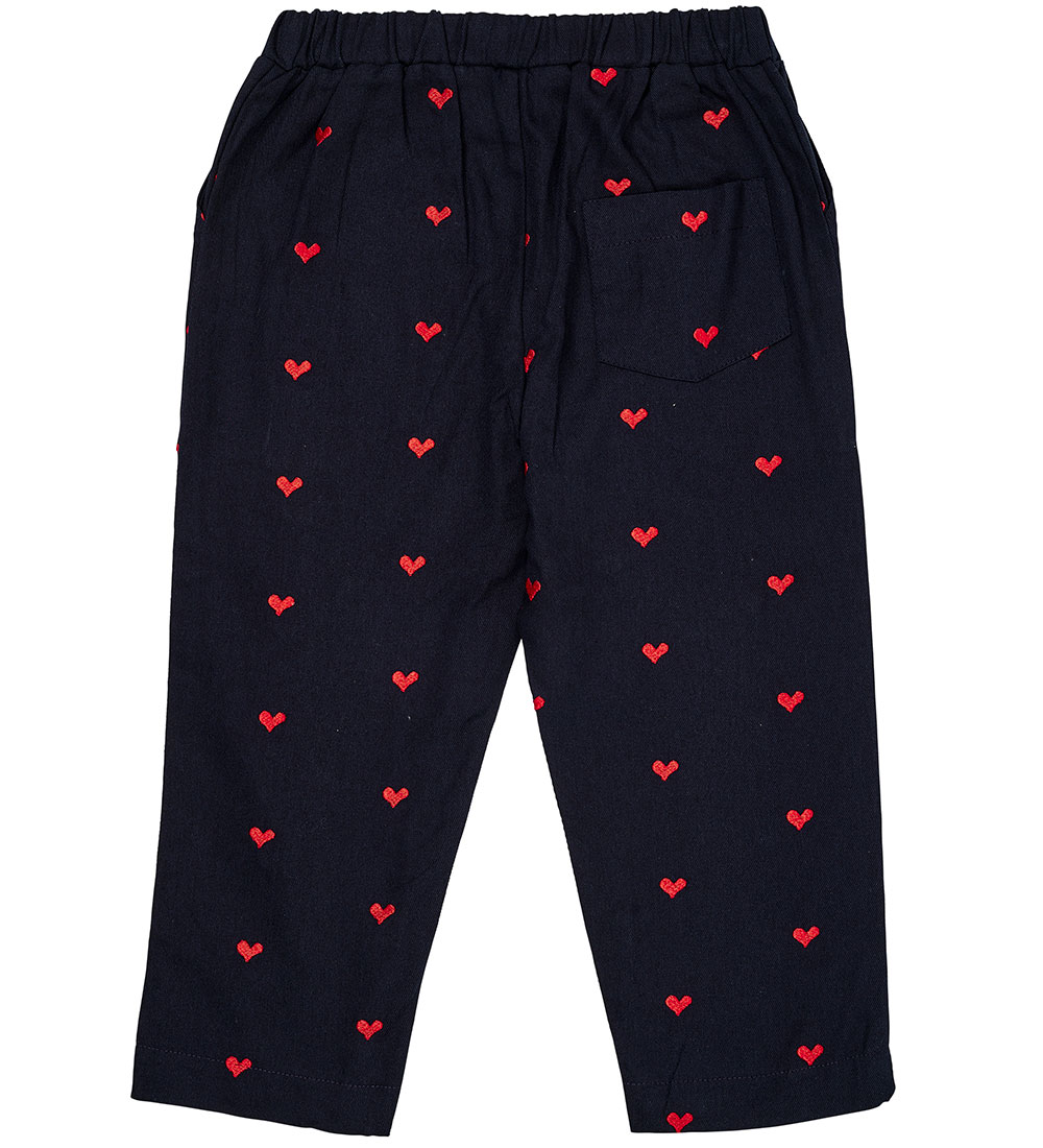 Copenhagen Colors Bukser - Navy/Red Hearts