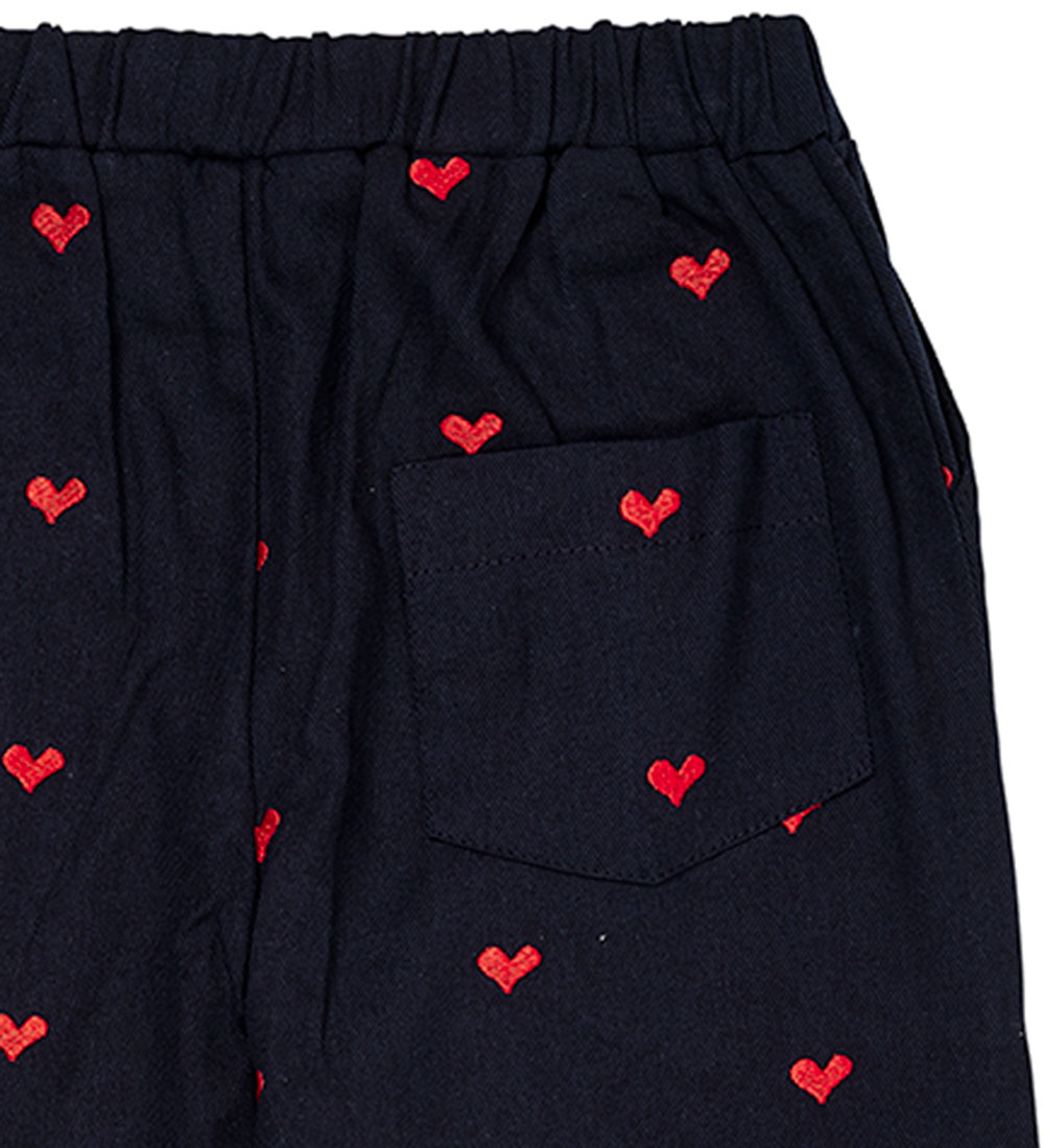 Copenhagen Colors Bukser - Navy/Red Hearts