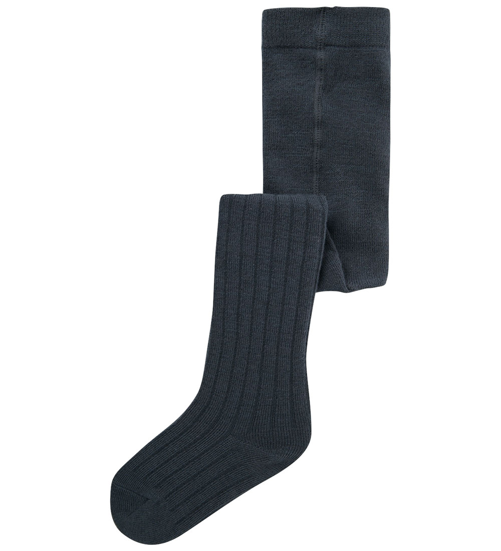 Name It Strømpebukser - Uld/Bomuld - Rib - NmmWakma - Ombre Blue