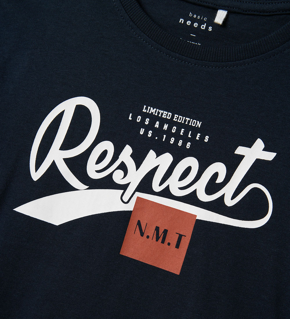 Name It T-shirt - NkmVilogo - Dark Sapphire/Respect