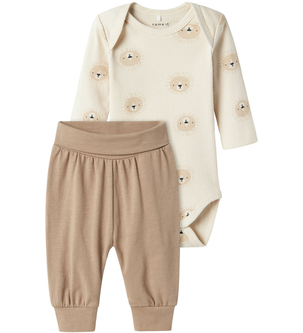Name It Sæt - Bukser/Body l/æ - NbnBody - Rainy Day