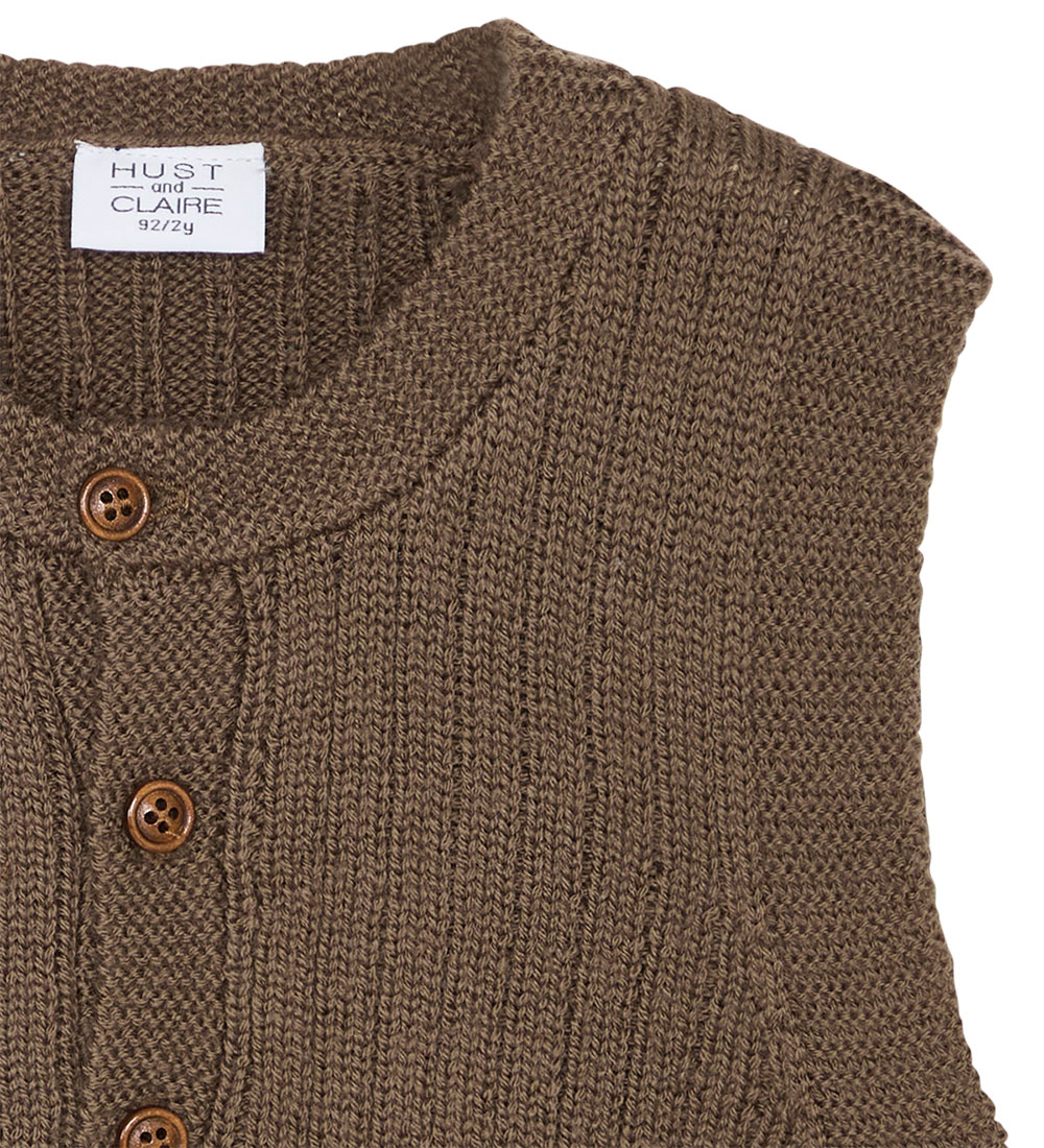Hust and Claire Vest - Strik - Uld - Edi - Coffee