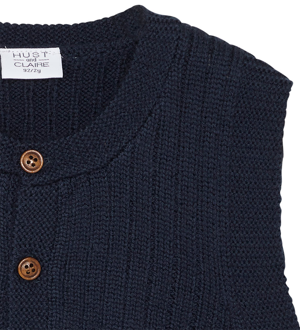 Hust and Claire Vest - Strik - Uld - Edi - More Navy