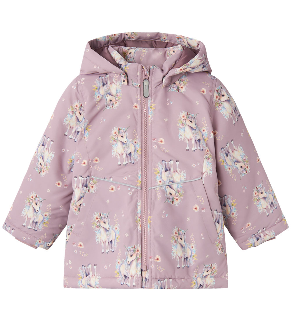 Name It Dynejakke - NmfMaxi - Mauve Shadows/ Unicorn