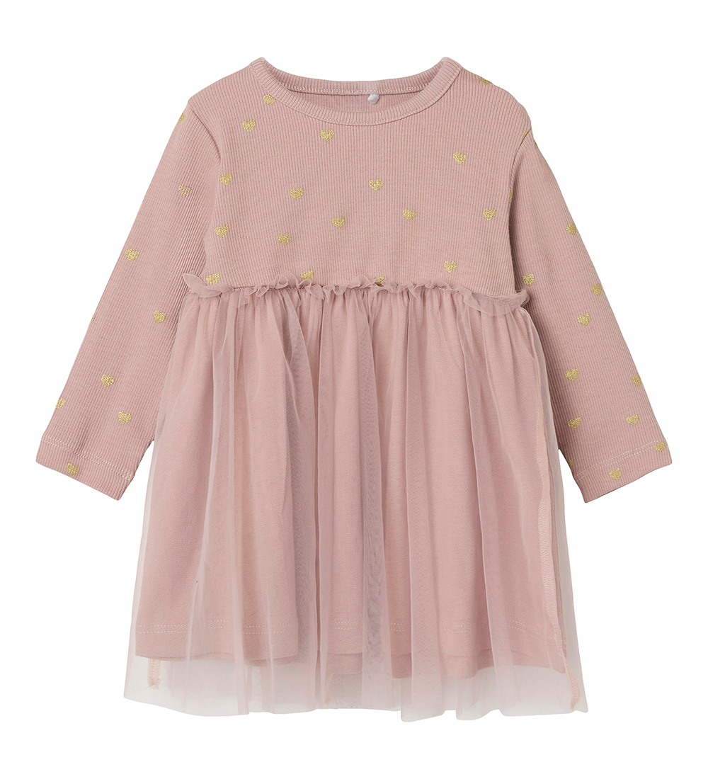 Name It Kjole - Noos - NbfNadja - Deauville Mauve m. Hjerter