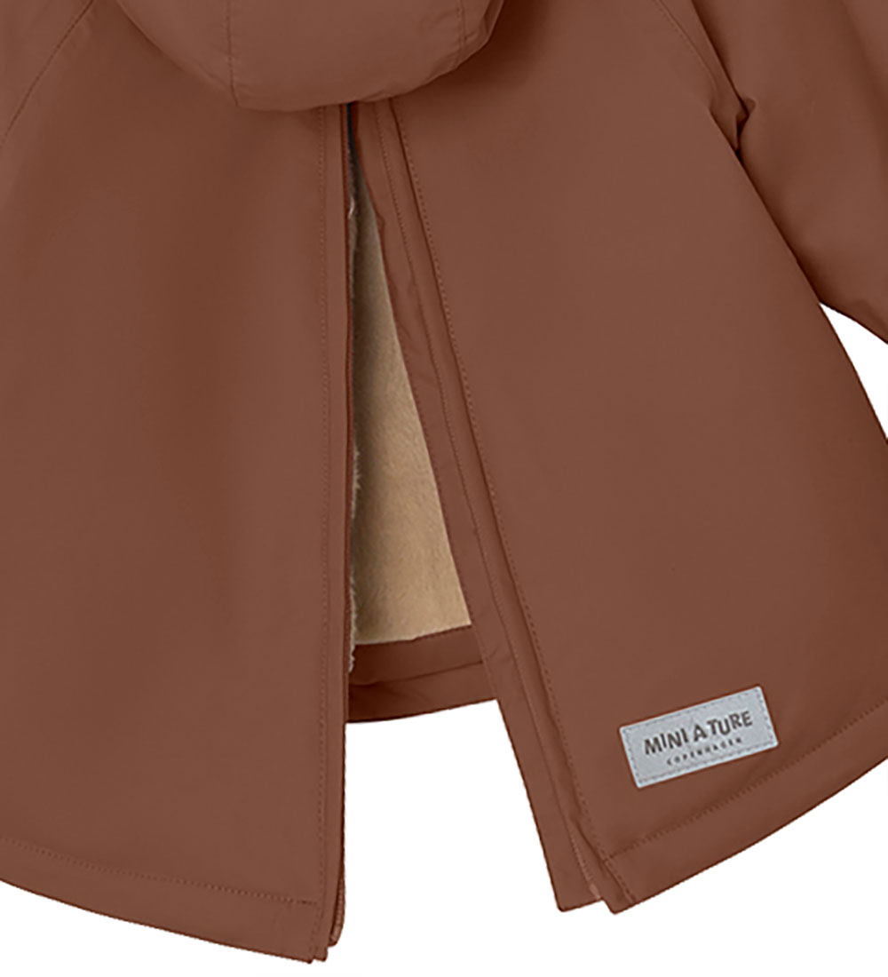 Mini A Ture Vinterjakke - Babywen Fleece - Rootbeer Brown
