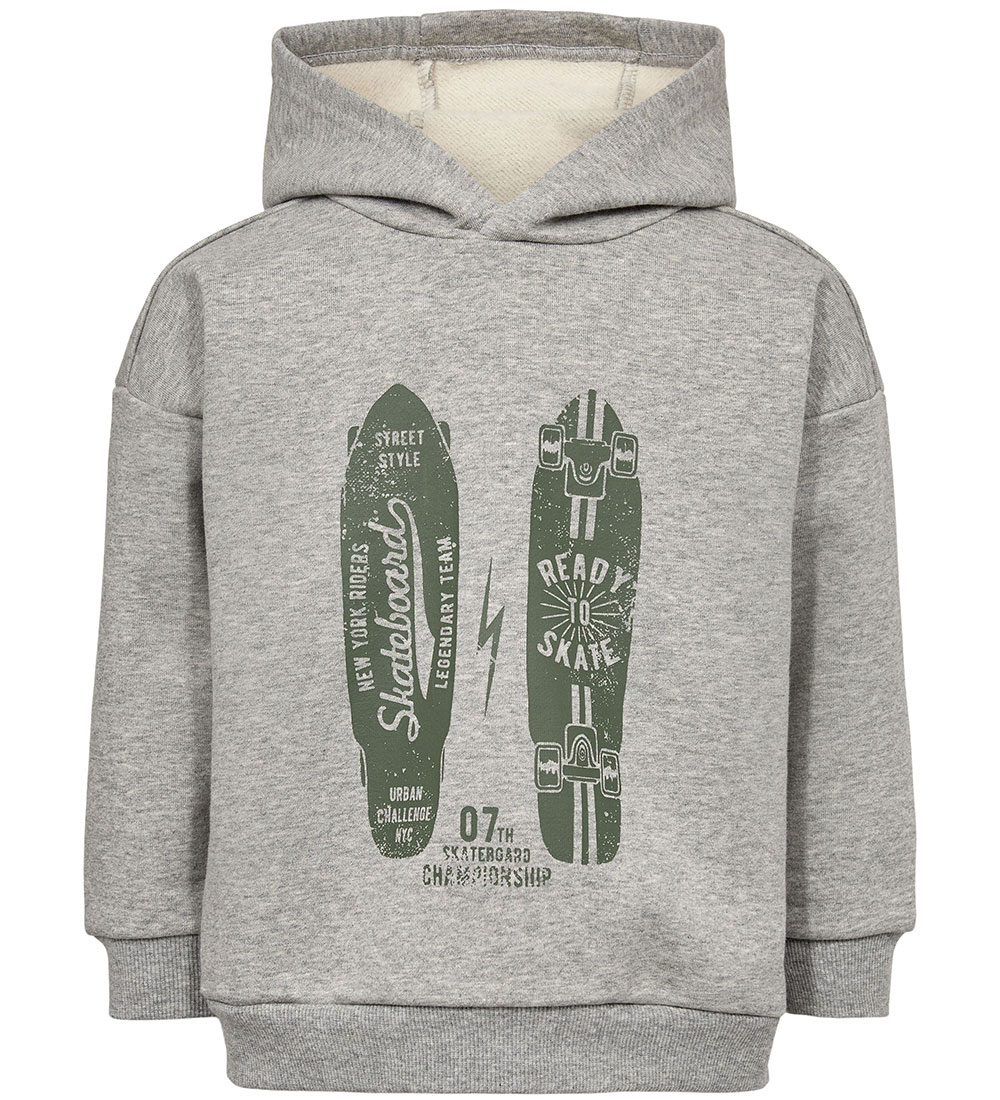 Sofie Schnoor Hættetrøje - Grey Melange m. Print