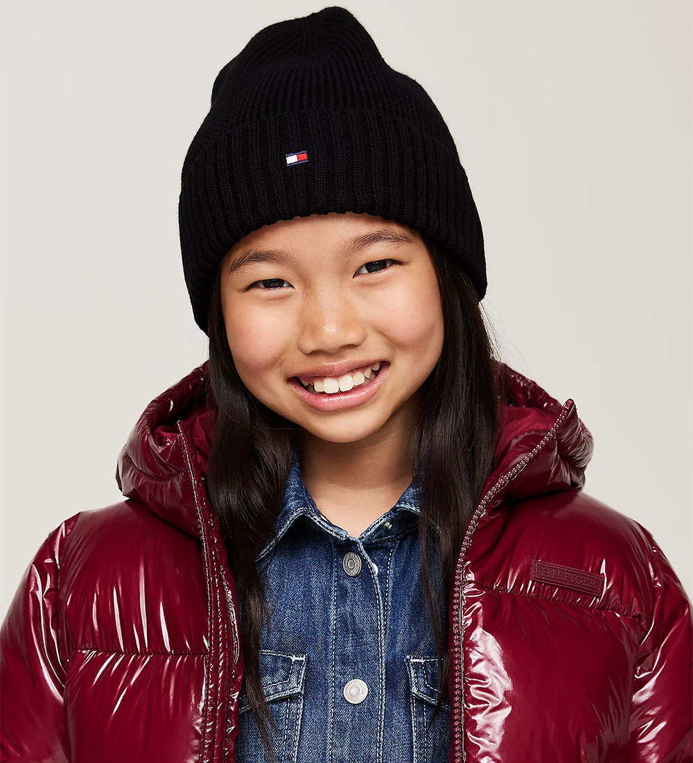 Tommy Hilfiger Hue - Strik - Small Flag Beanie - Black