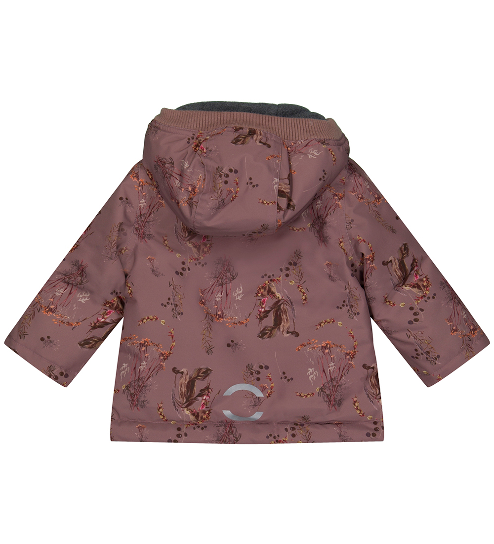 Mikk-Line Vinterjakke - Recycled - Twilight Mauve m. Blomster