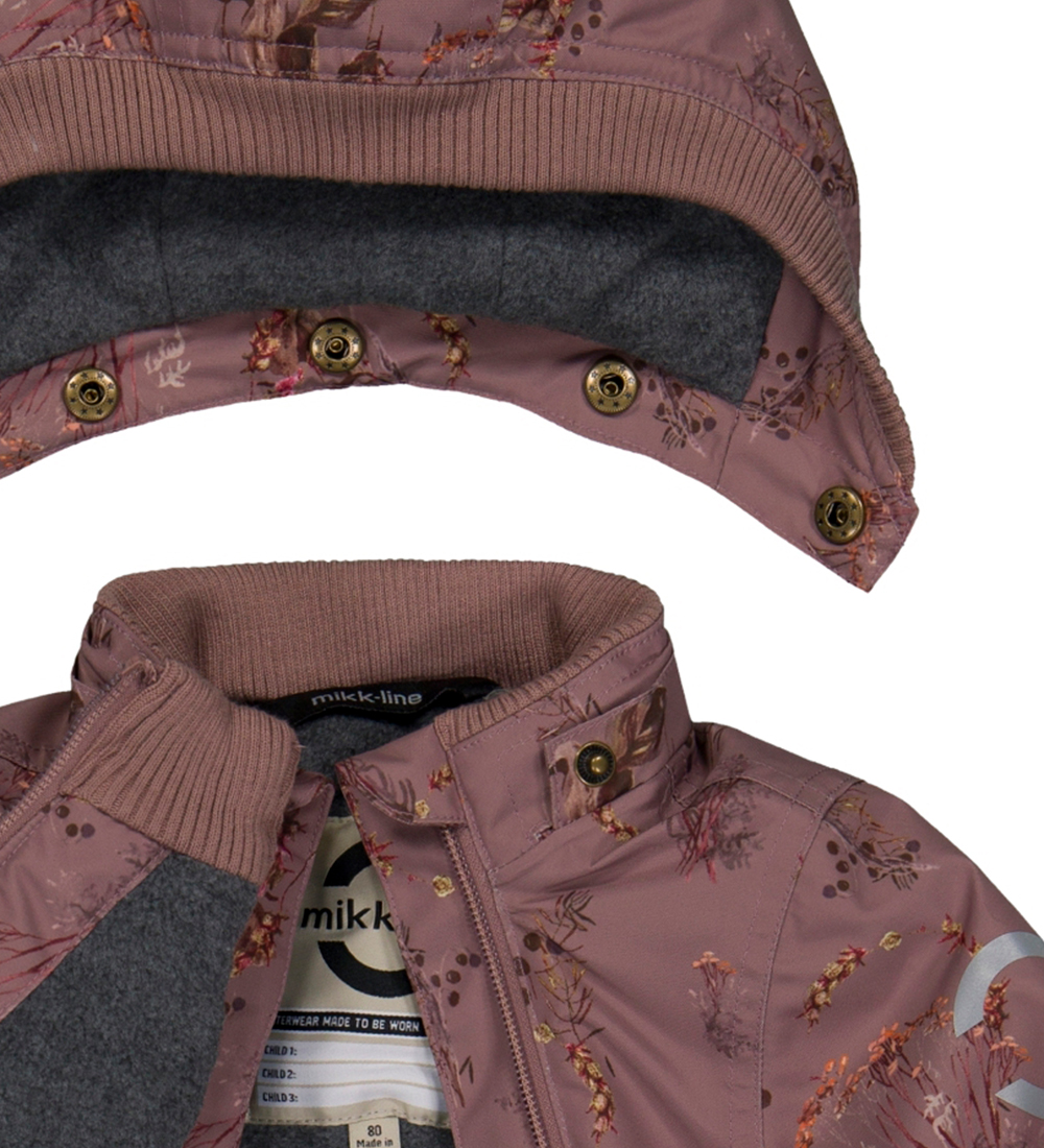 Mikk-Line Vinterjakke - Recycled - Twilight Mauve m. Blomster