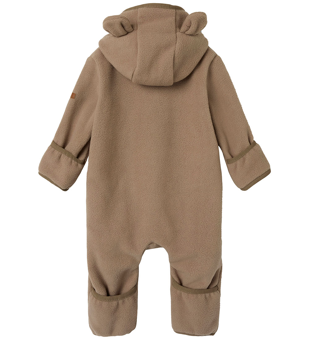 Name It Fleecedragt - NbnMeeko - Desert Taupe m. Ører