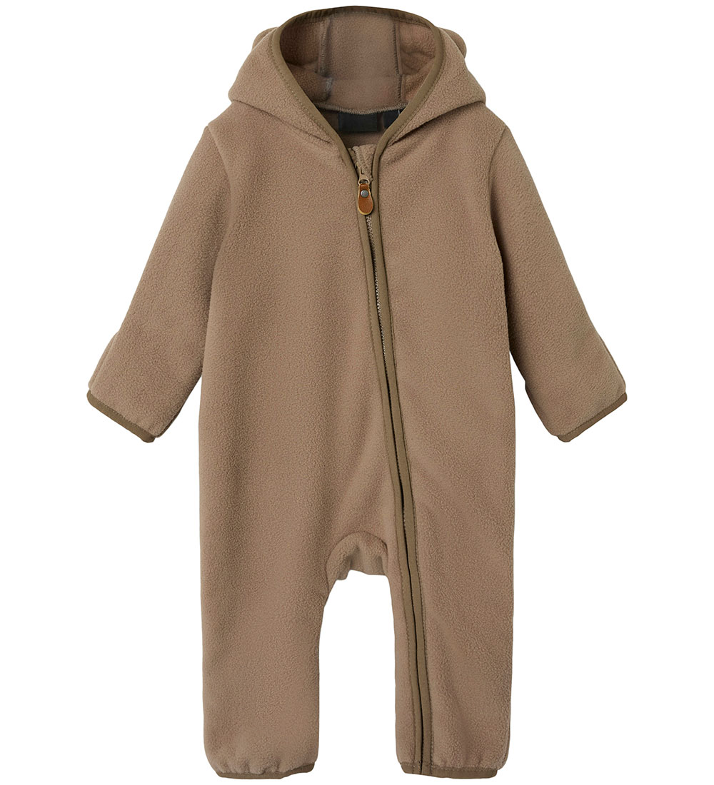 Name It Fleecedragt - NbnMeeko - Desert Taupe m. Ører