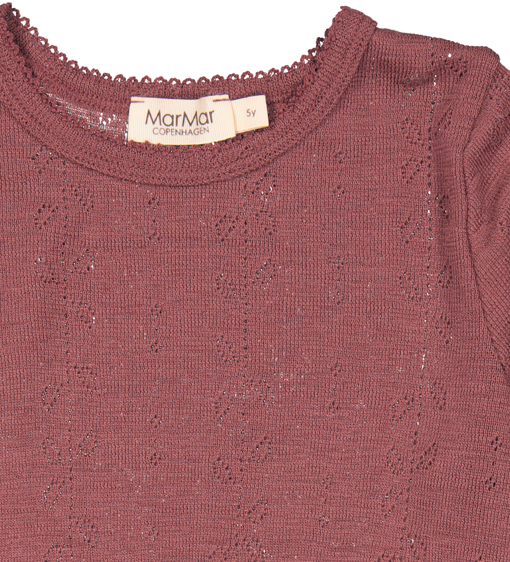 MarMar Bluse - Uld - Tamra - Berry Blend m. Hulmønster