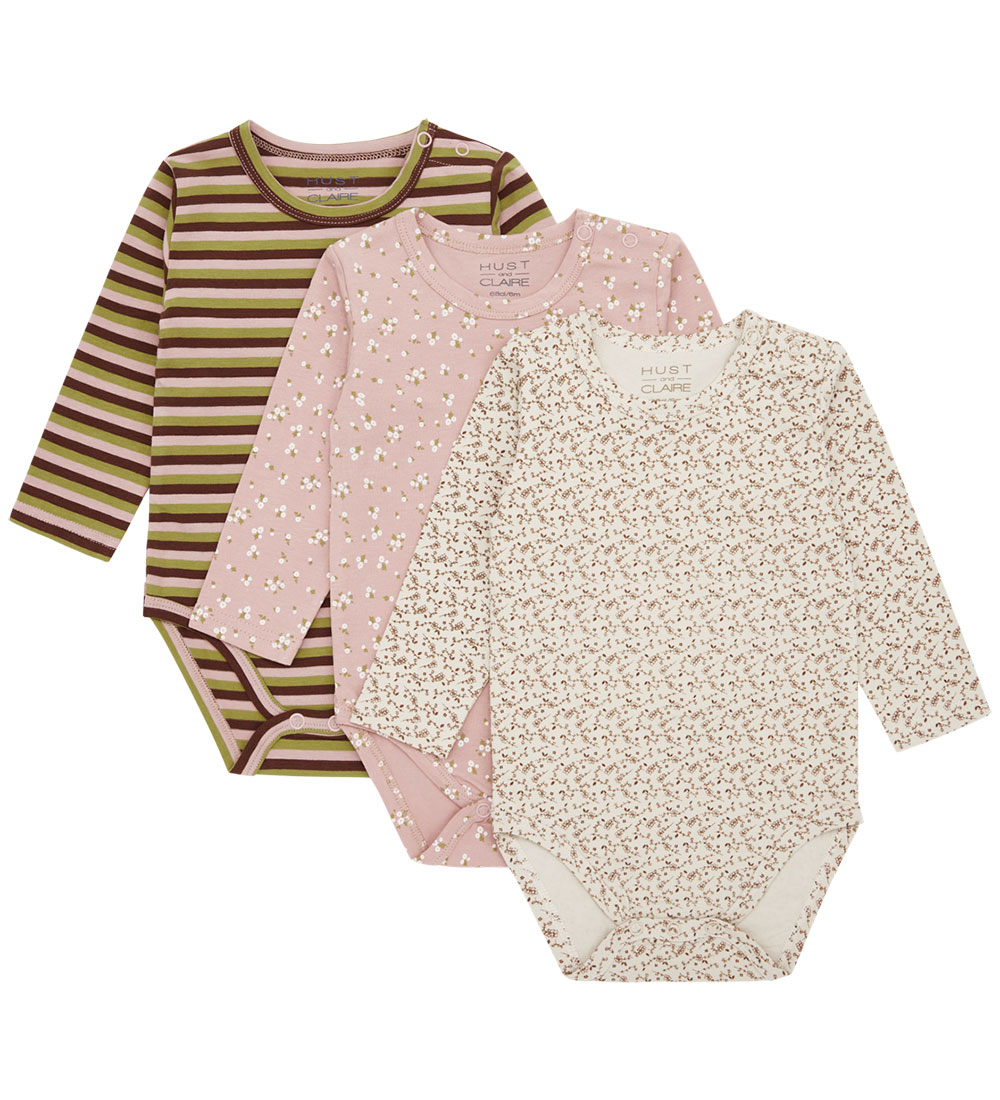 Hust and Claire Body l/æ - 3-pak - Blue - Dusty Rose