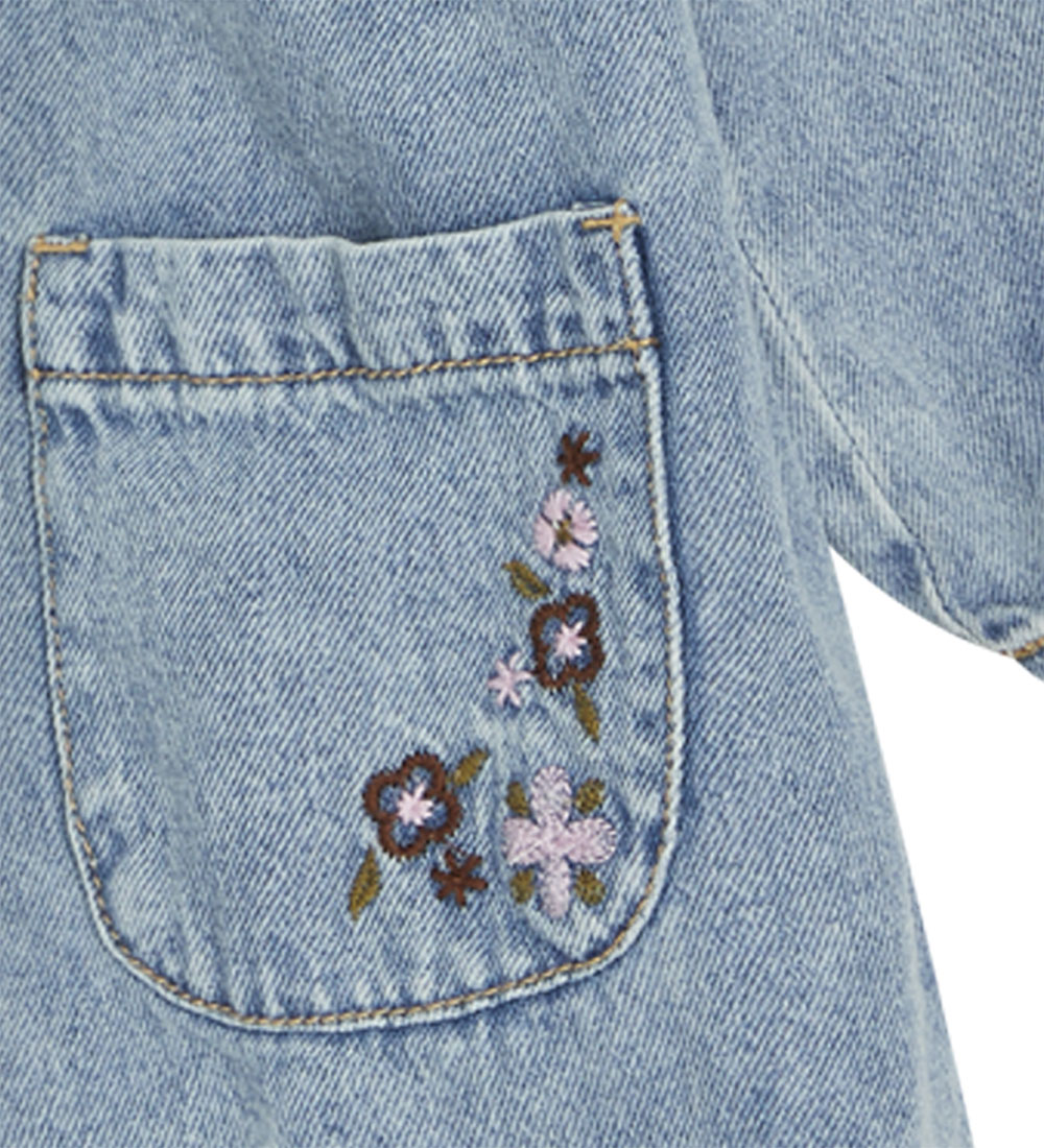Hust and Claire Kjole - Karline - Denim m. Blomster