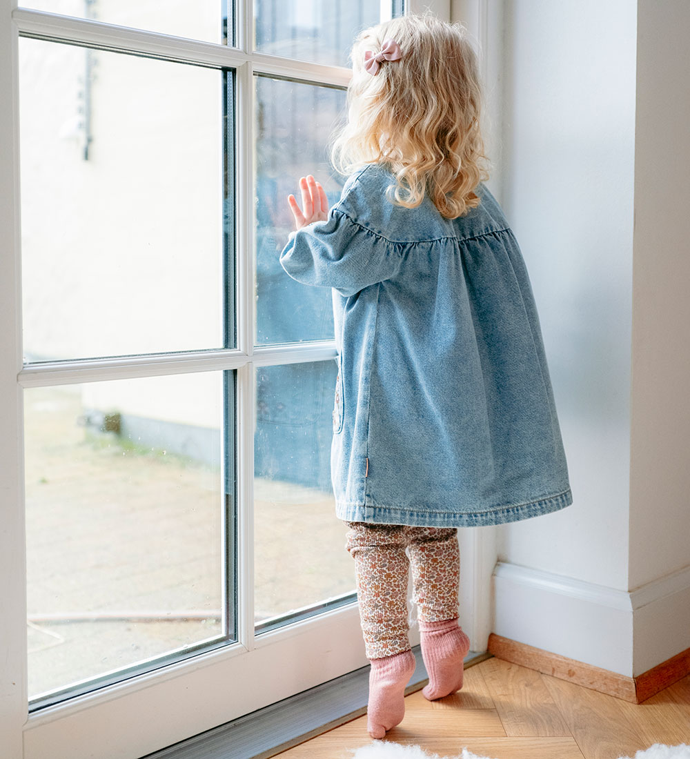 Hust and Claire Kjole - Karline - Denim m. Blomster